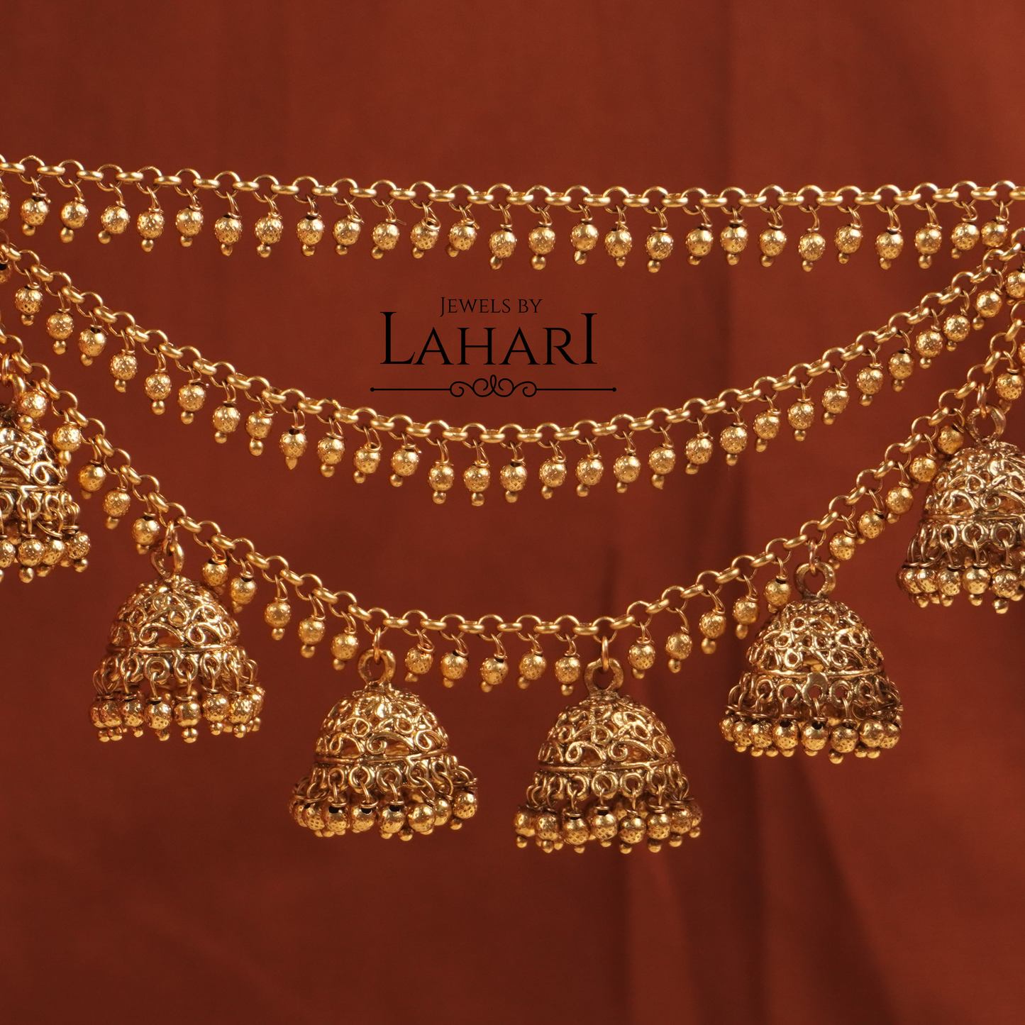 Beautiful Three Layer Jhumka Earchains