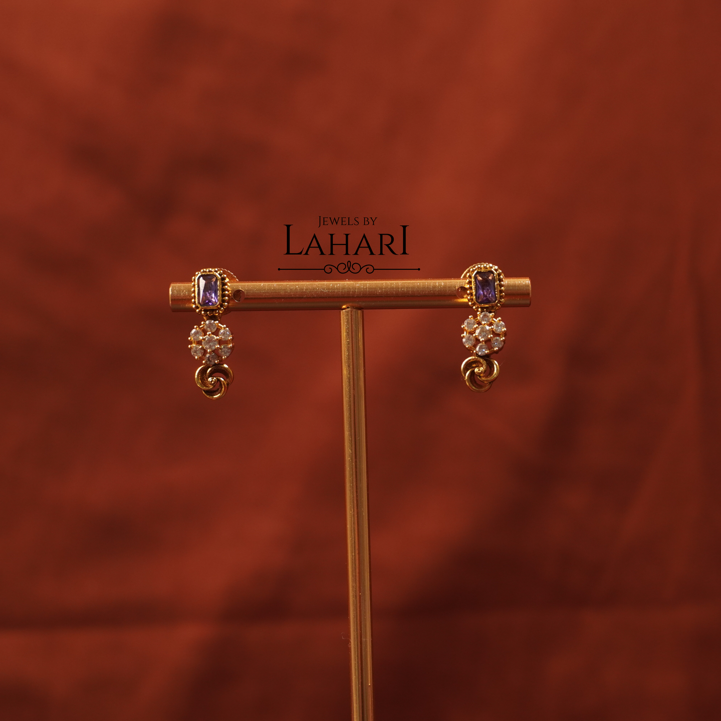 Simple AD/CZ Emerald Flower Necklace