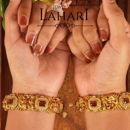 Elegant Peacock Ruby Bangles