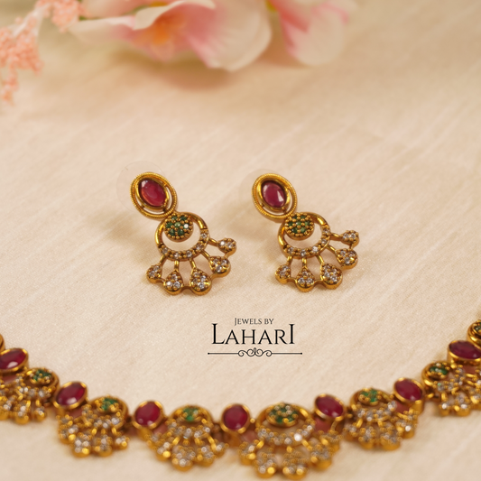 Rudrani Ruby AD Necklace Set