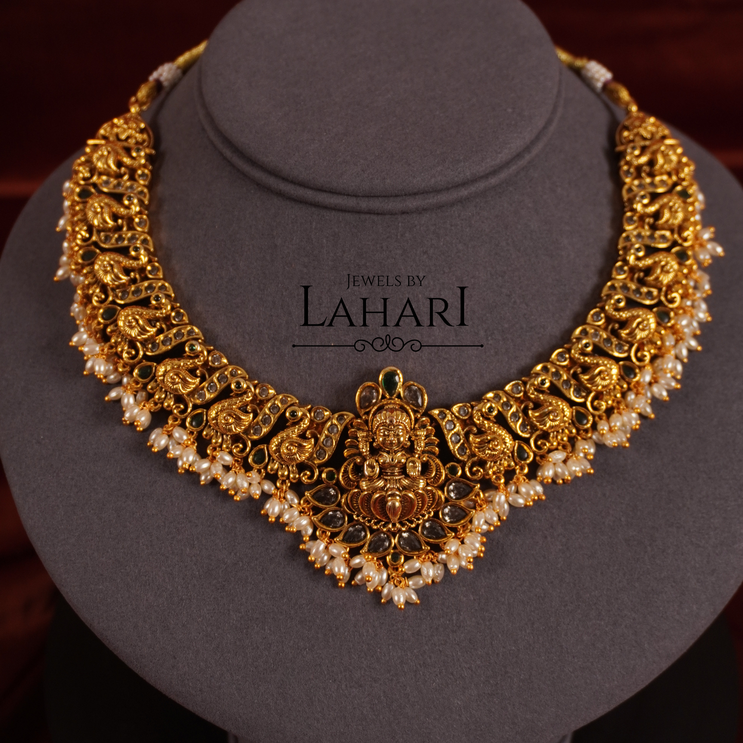 Gorgeous Lakshmi Peacock Guttapualu Necklace
