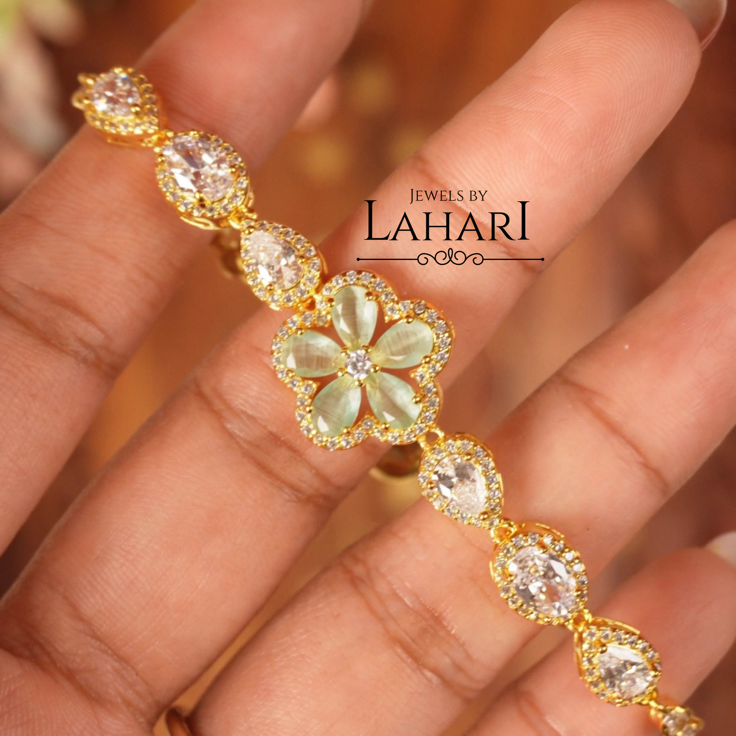 Floral Sparkle Stone Bracelets (Availabile in 5 colors)