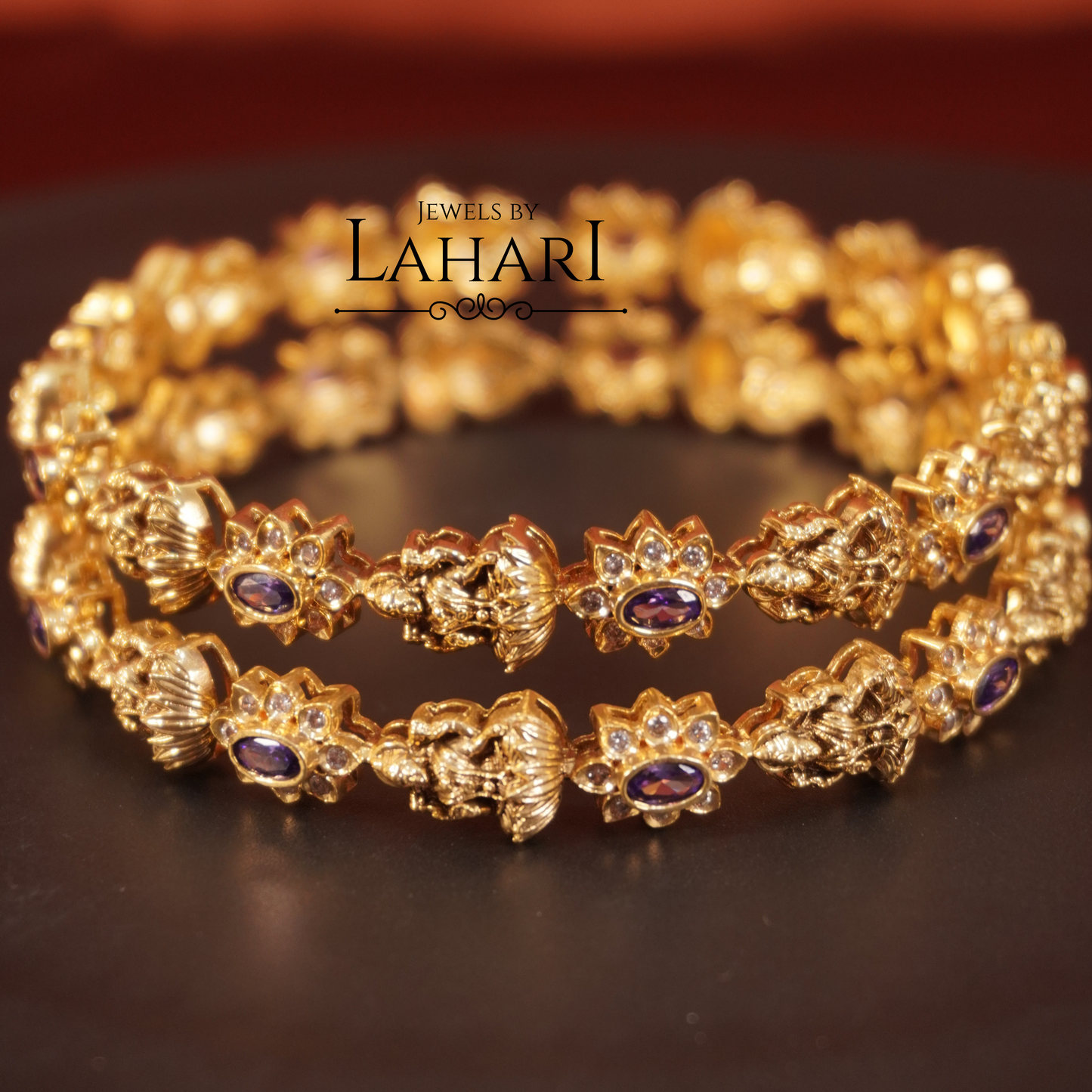Beautiful Lakshmi Flower Bangles (Available in 3 colours)
