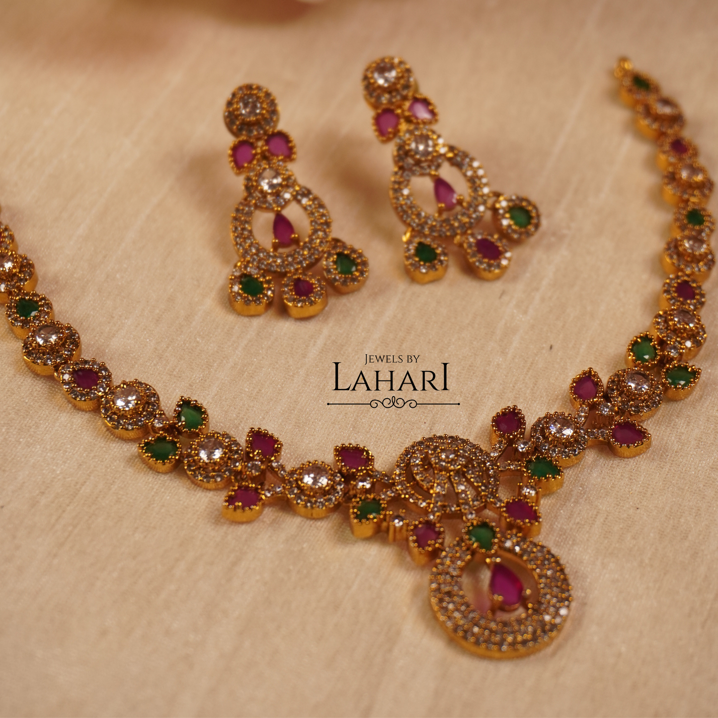 Regal Bloom Necklace Set (Available in 3 colours)