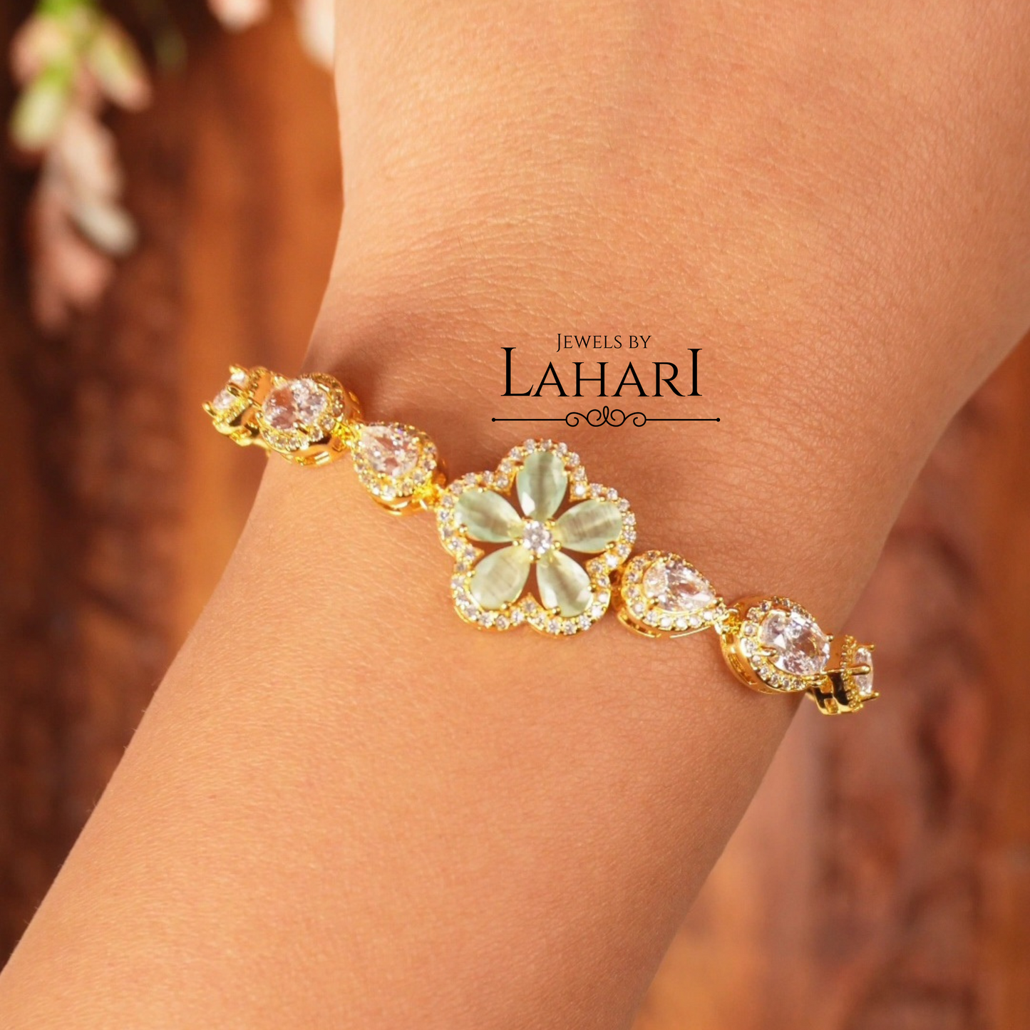 Floral Sparkle Stone Bracelets (Availabile in 5 colors)
