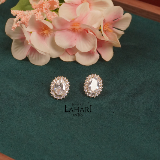 Royal Oval Halo Studs