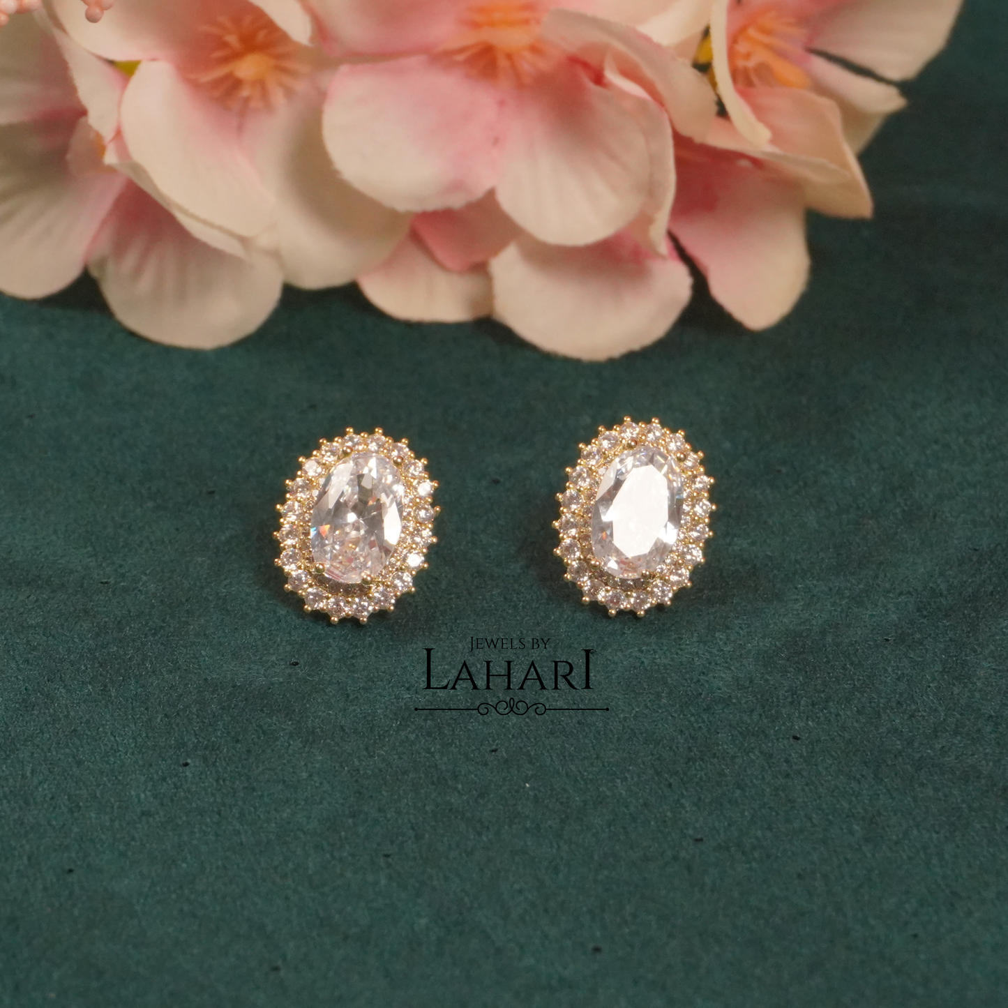 Royal Oval Halo Studs