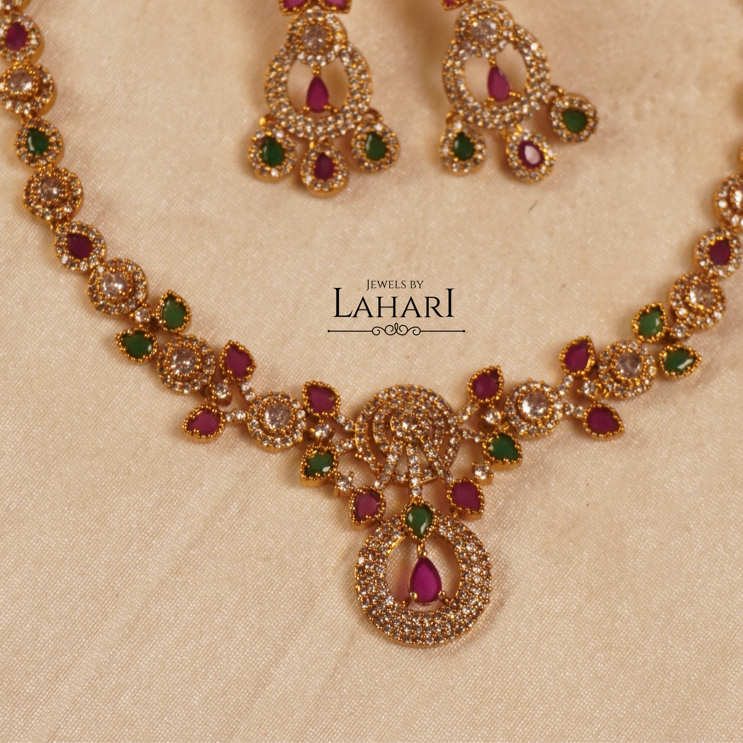 Regal Bloom Necklace Set (Available in 3 colours)
