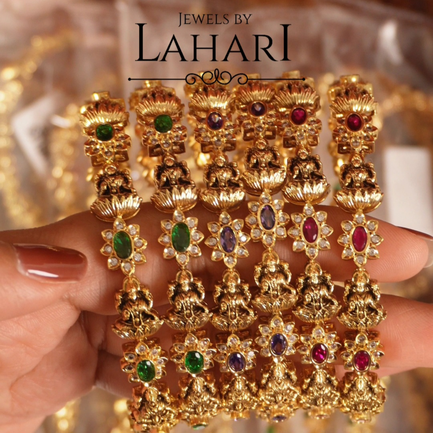 Beautiful Lakshmi Flower Bangles (Available in 3 colours)