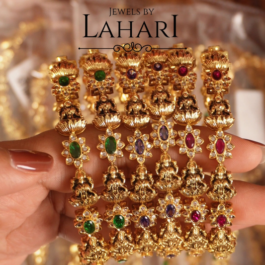 Beautiful Lakshmi Flower Bangles (Available in 3 colours)