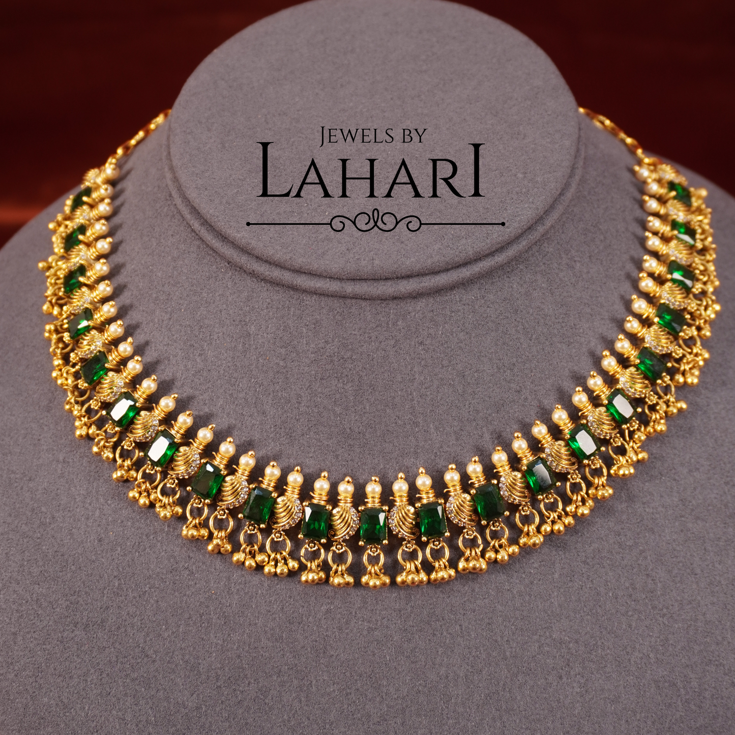 Simple Elegant Mango Kempu Necklace (3 Colors Available)