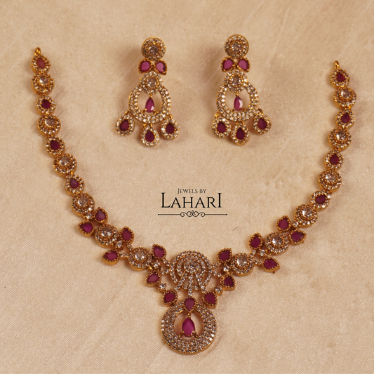 Regal Bloom Necklace Set (Available in 3 colours)