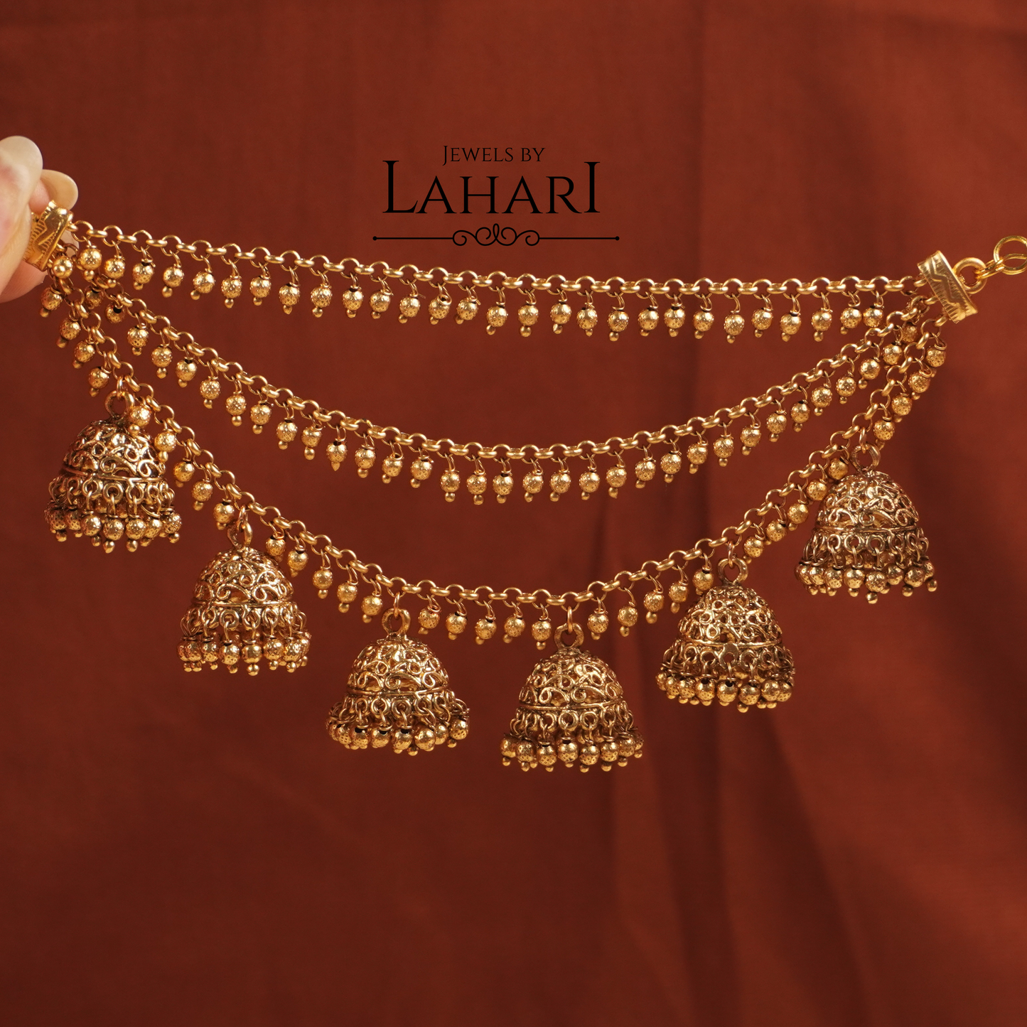Beautiful Three Layer Jhumka Earchains