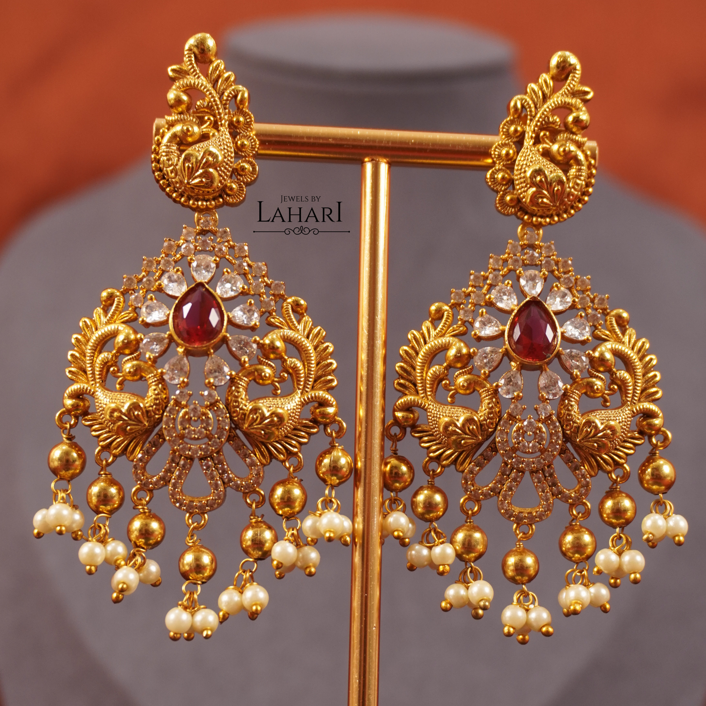 Premium CZ Peacock Earrings