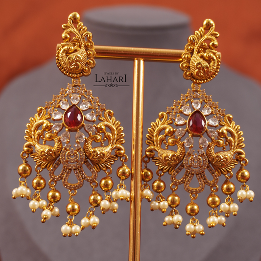 Premium CZ Peacock Earrings