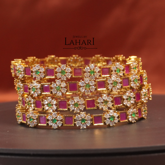 Ruby Veda Bangles (Set of 4 bangles)