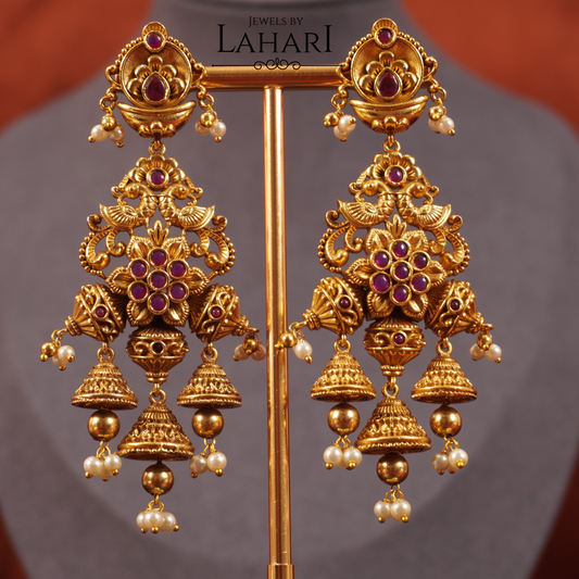 Gulab Antique Temple Jhumkas