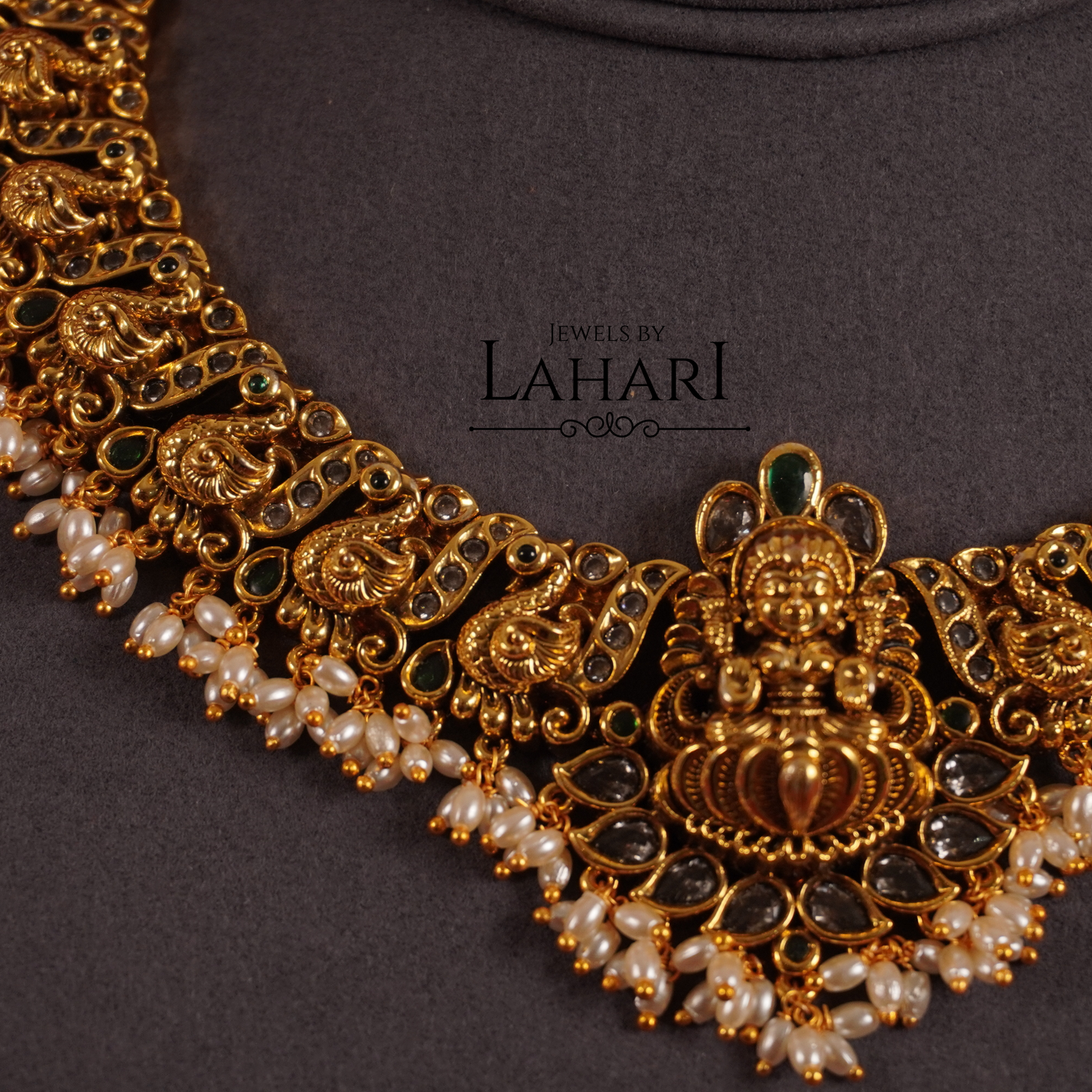 Gorgeous Lakshmi Peacock Guttapualu Necklace