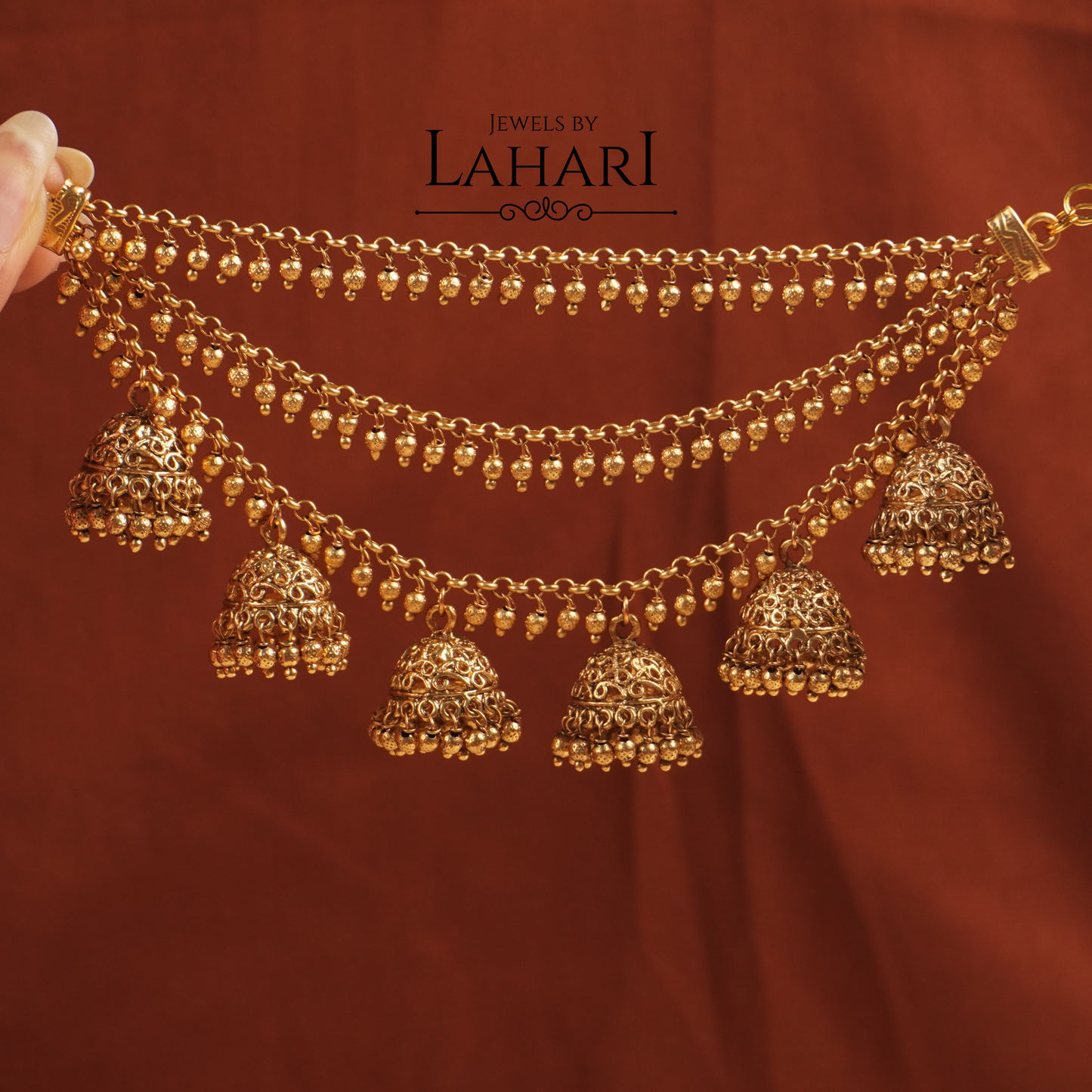 Beautiful Three Layer Jhumka Earchains