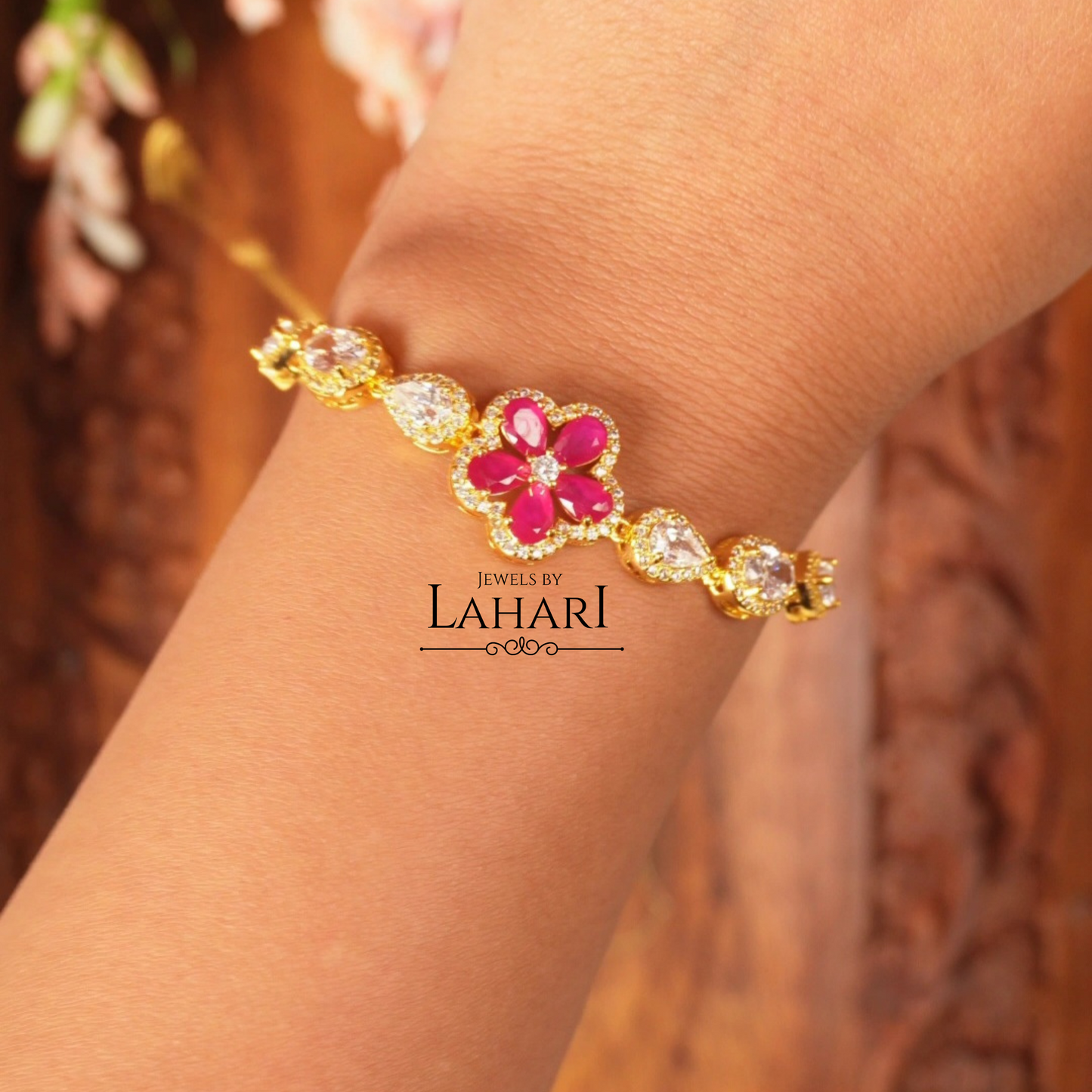 Floral Sparkle Stone Bracelets (Availabile in 5 colors)