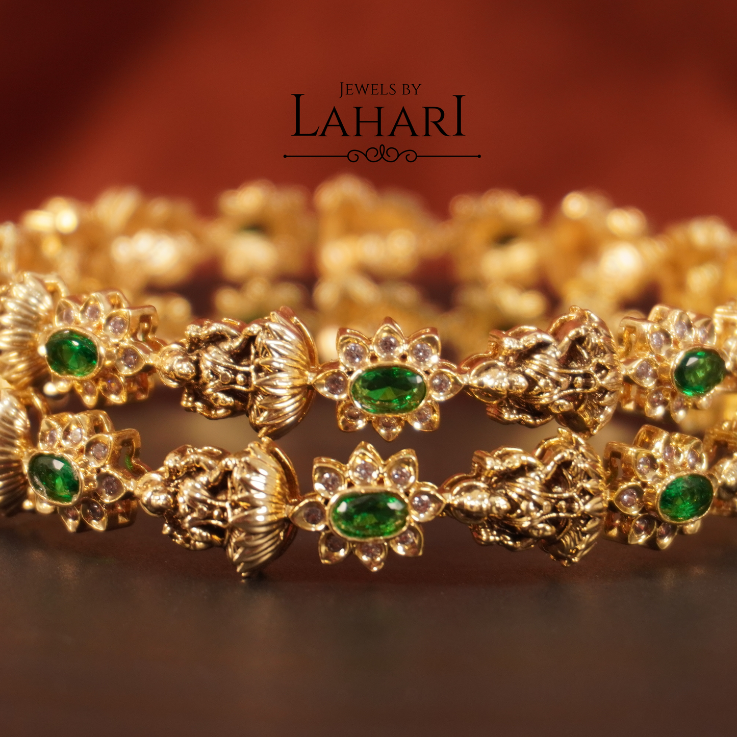 Beautiful Lakshmi Flower Bangles (Available in 3 colours)