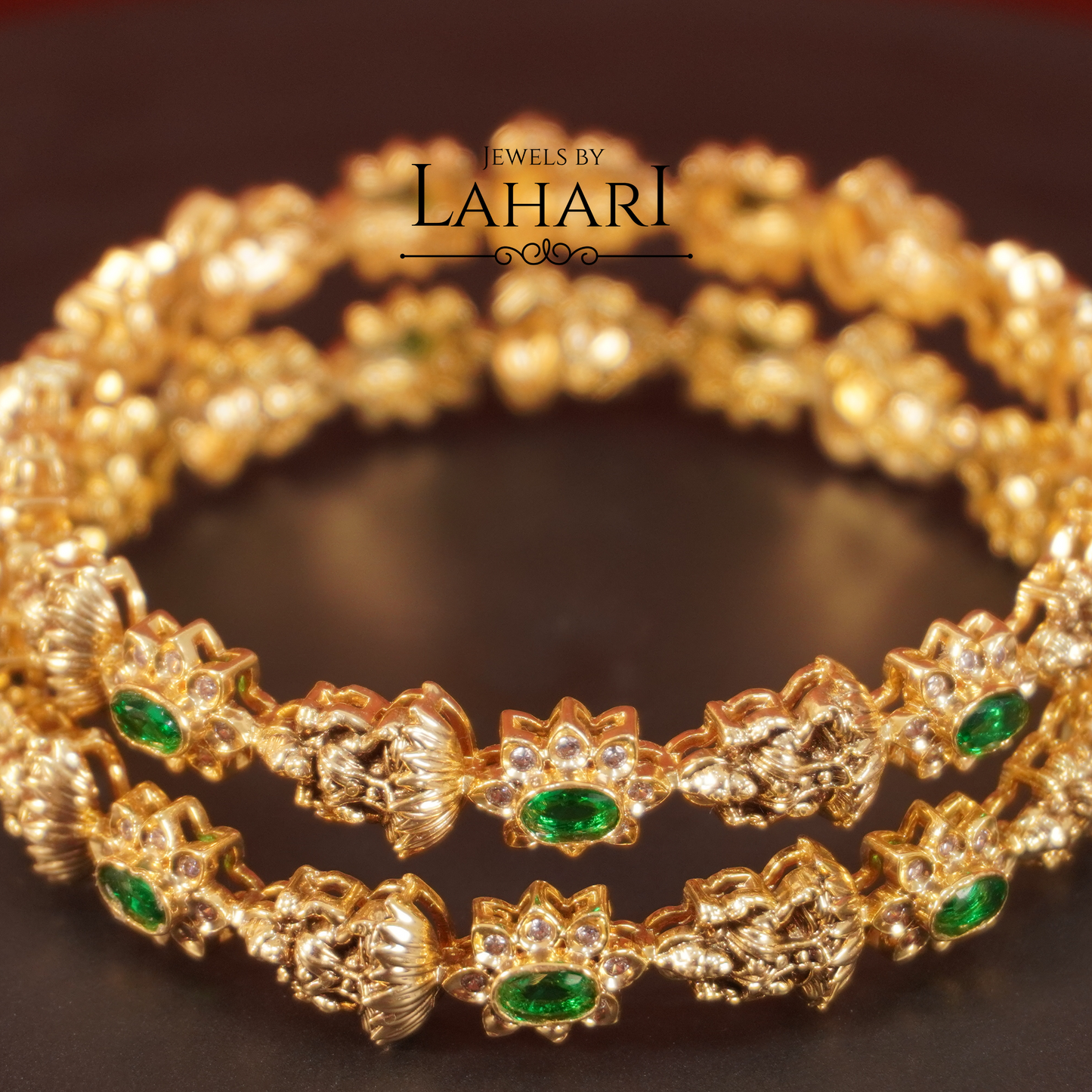 Beautiful Lakshmi Flower Bangles (Available in 3 colours)