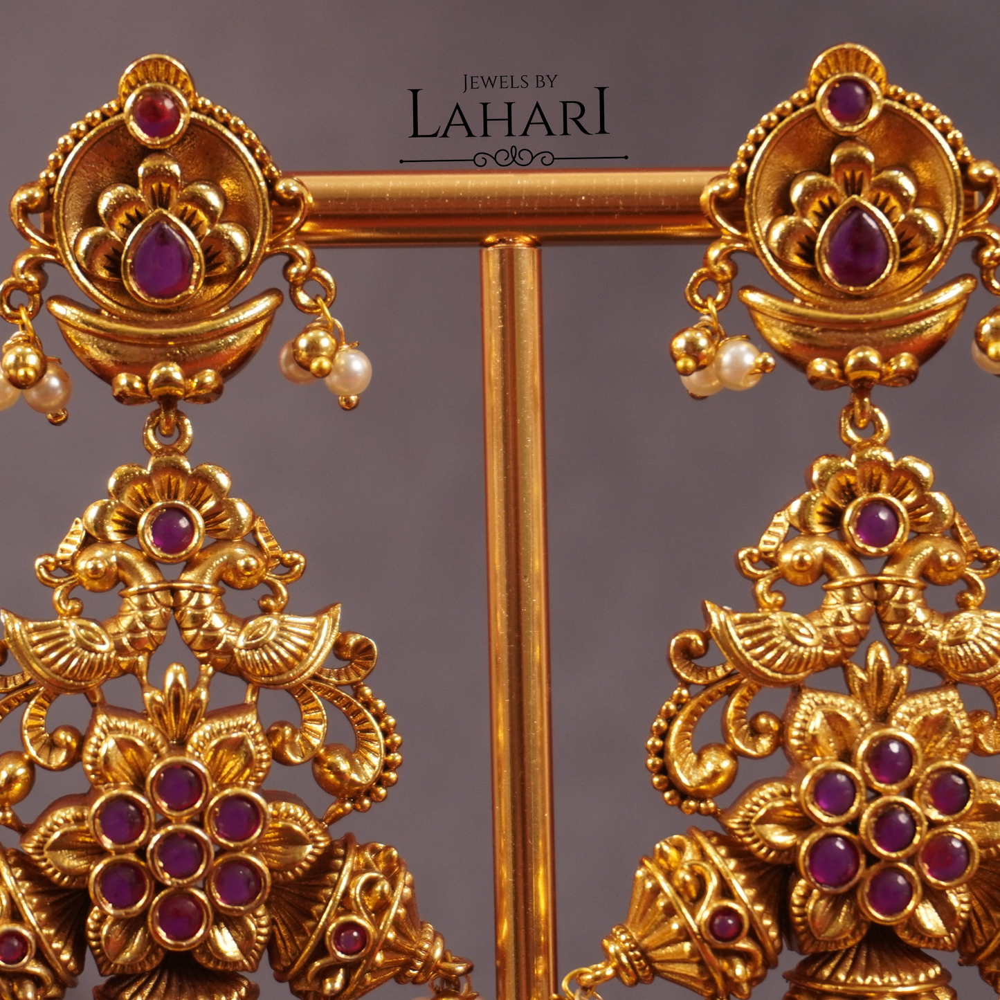 Gulab Antique Temple Jhumkas