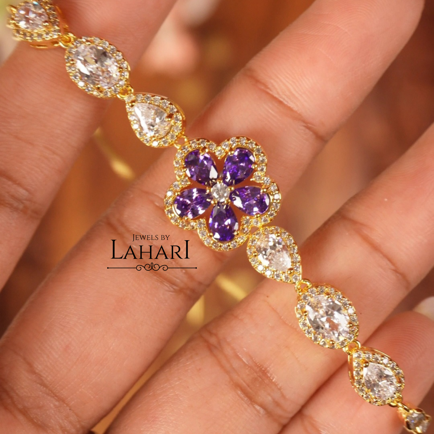 Floral Sparkle Stone Bracelets (Availabile in 5 colors)