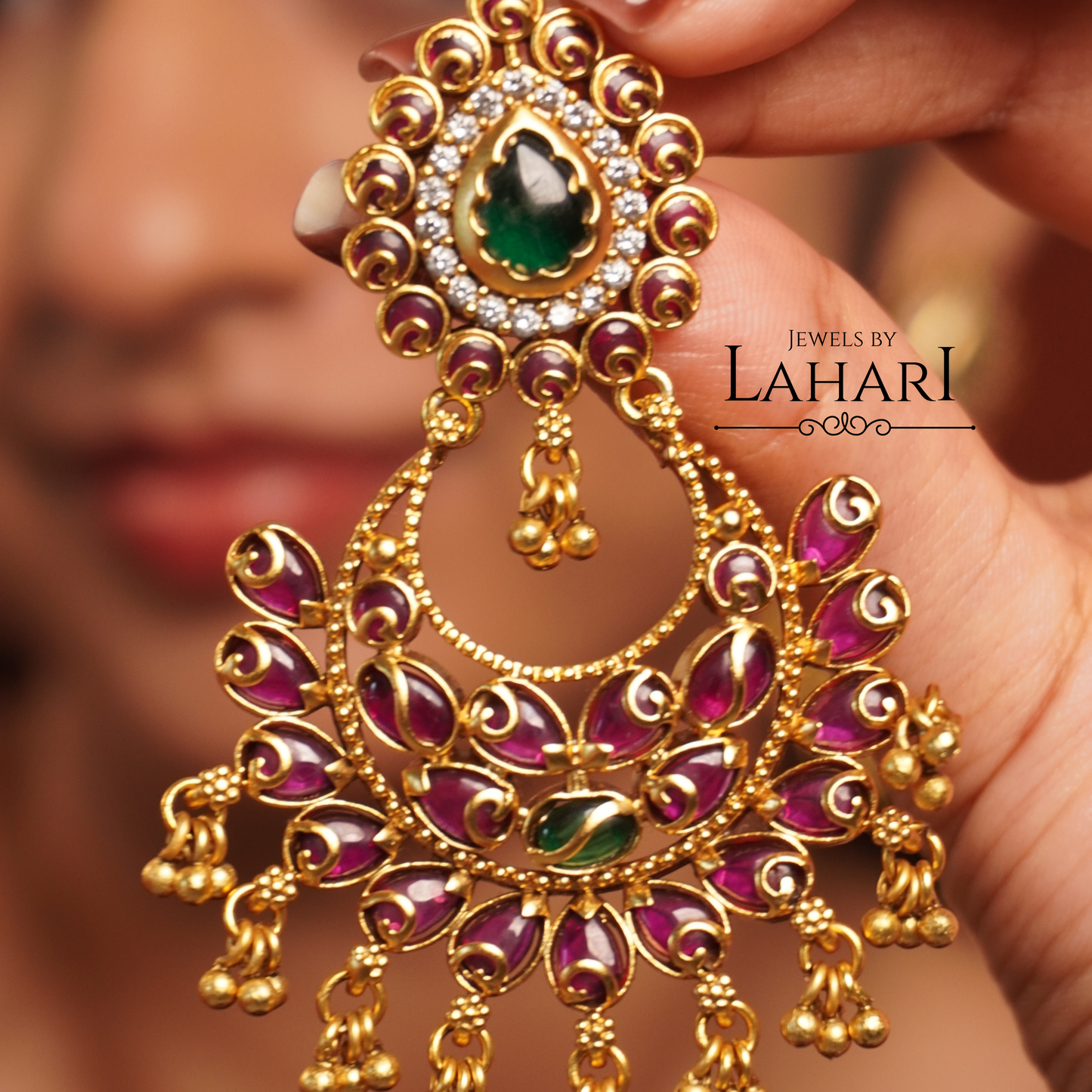 Chandbali Jadau Kundan (Available in 2 Colours)