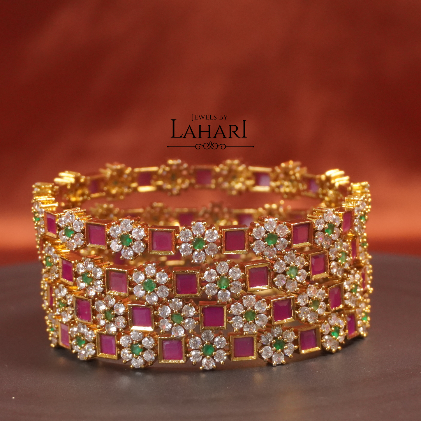 Ruby Veda Bangles (Set of 4 bangles)