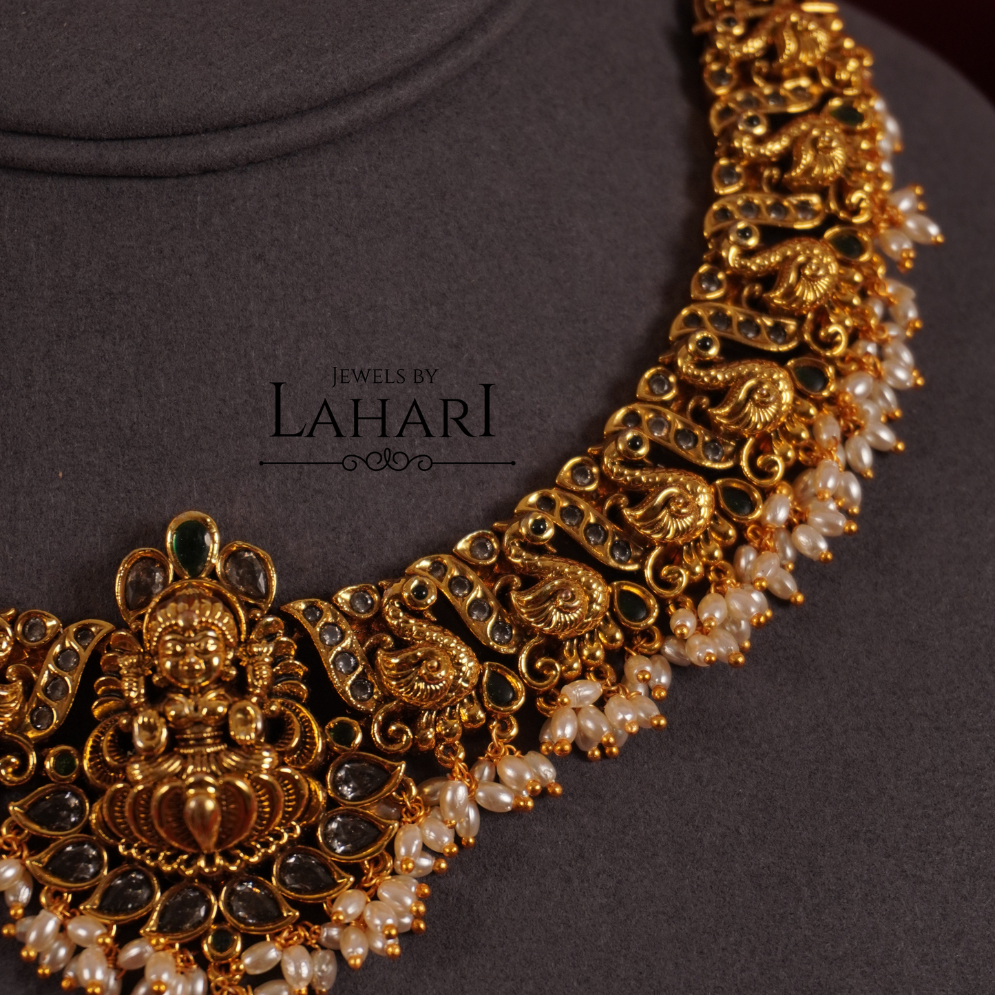 Gorgeous Lakshmi Peacock Guttapualu Necklace