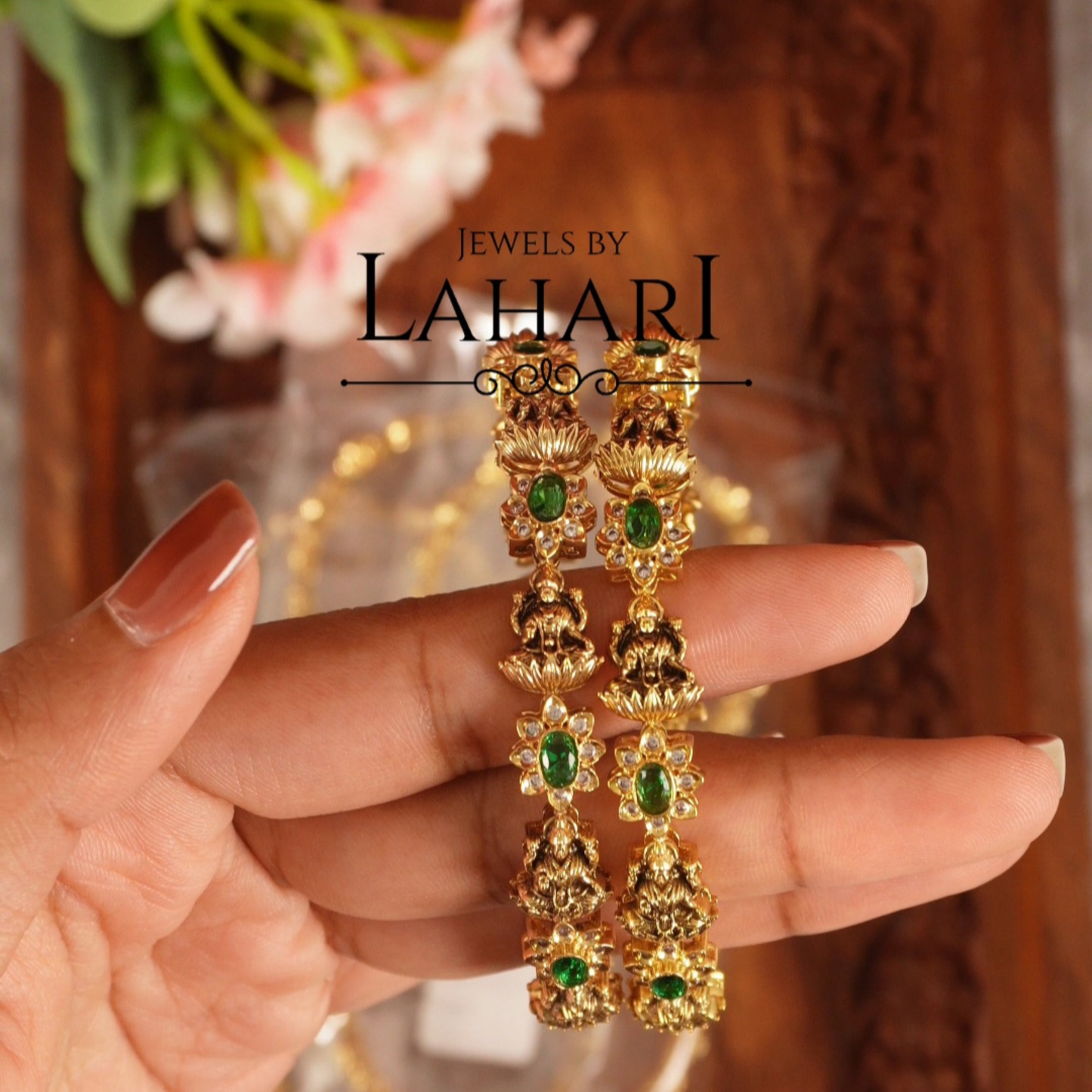 Beautiful Lakshmi Flower Bangles (Available in 3 colours)