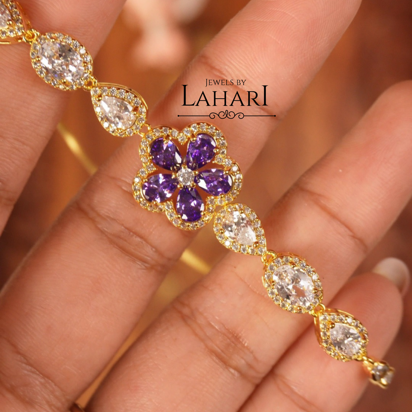 Floral Sparkle Stone Bracelets (Availabile in 5 colors)