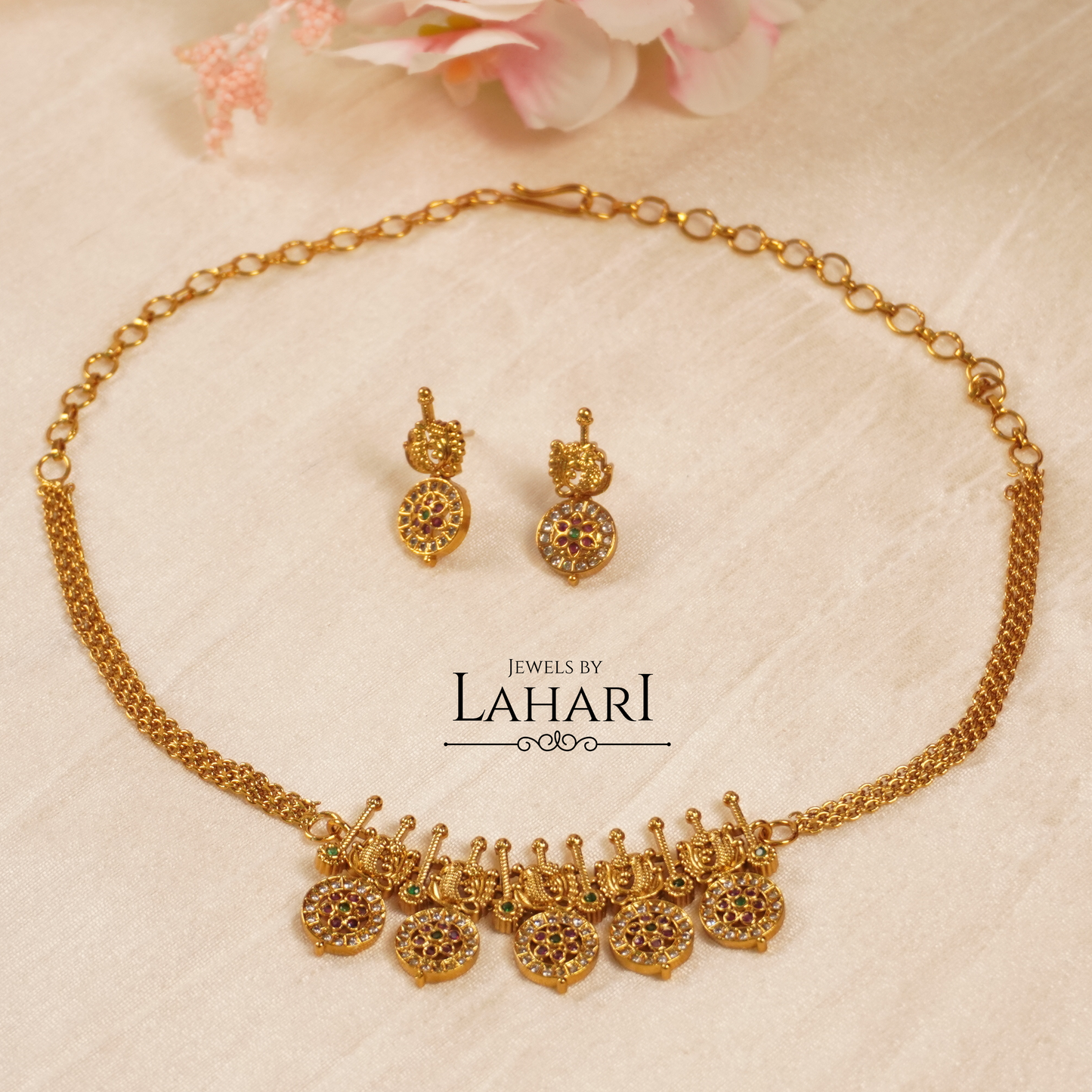Flower Coin Choker Set