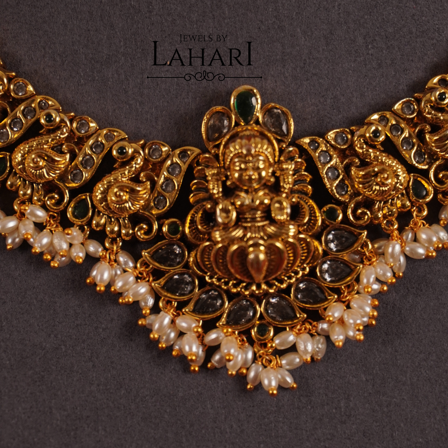 Gorgeous Lakshmi Peacock Guttapualu Necklace