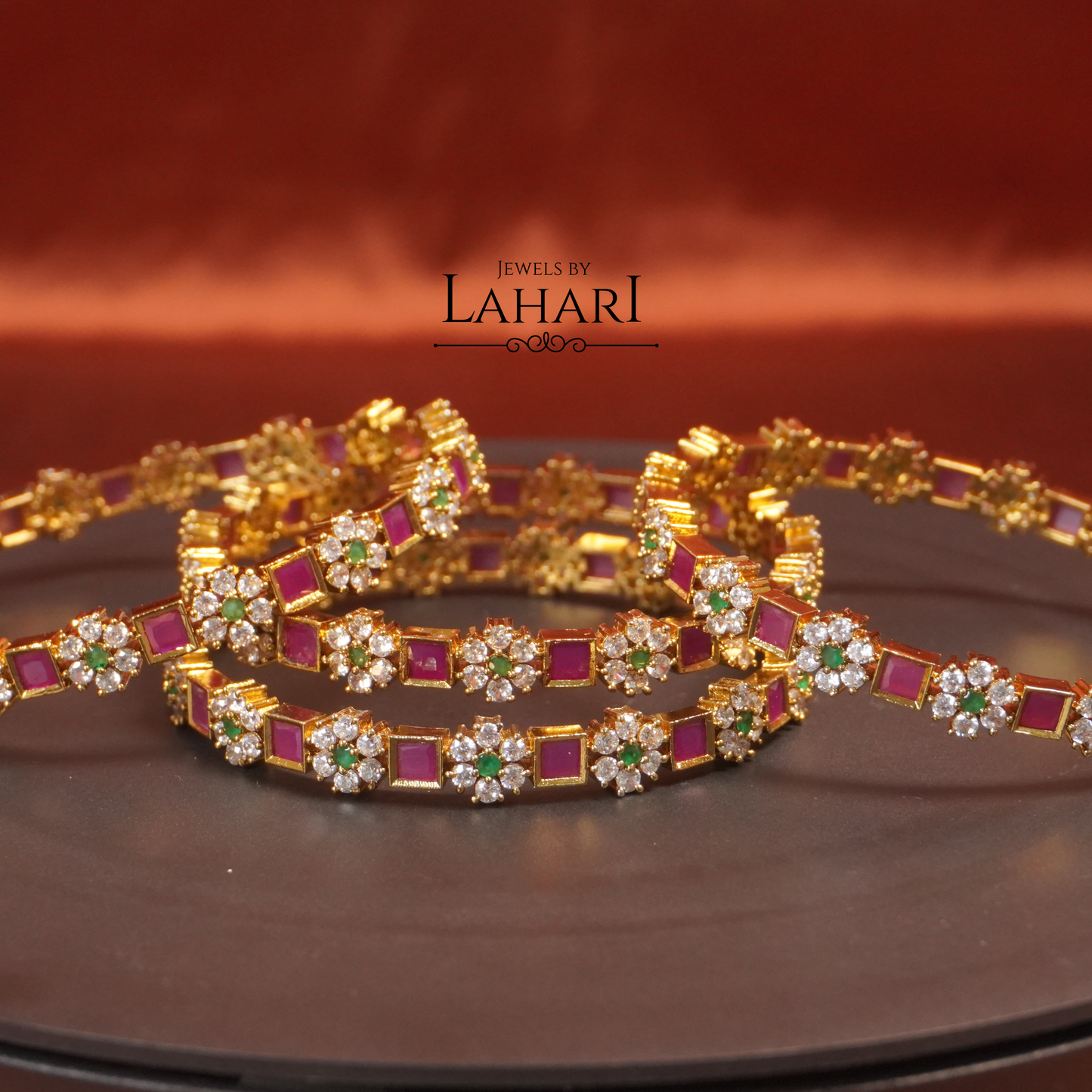 Ruby Veda Bangles (Set of 4 bangles)