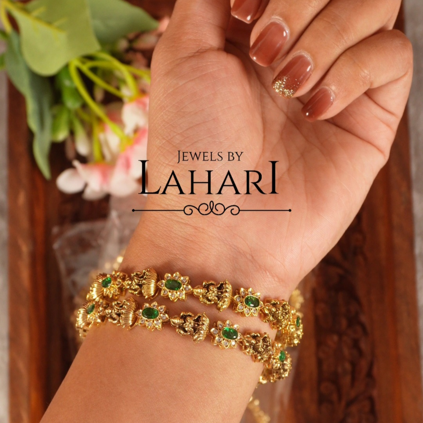 Beautiful Lakshmi Flower Bangles (Available in 3 colours)