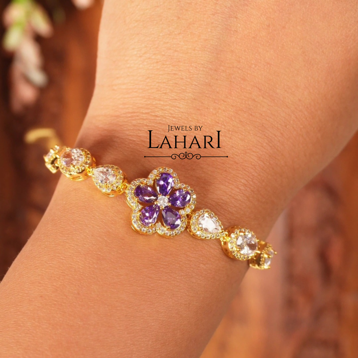Floral Sparkle Stone Bracelets (Availabile in 5 colors)