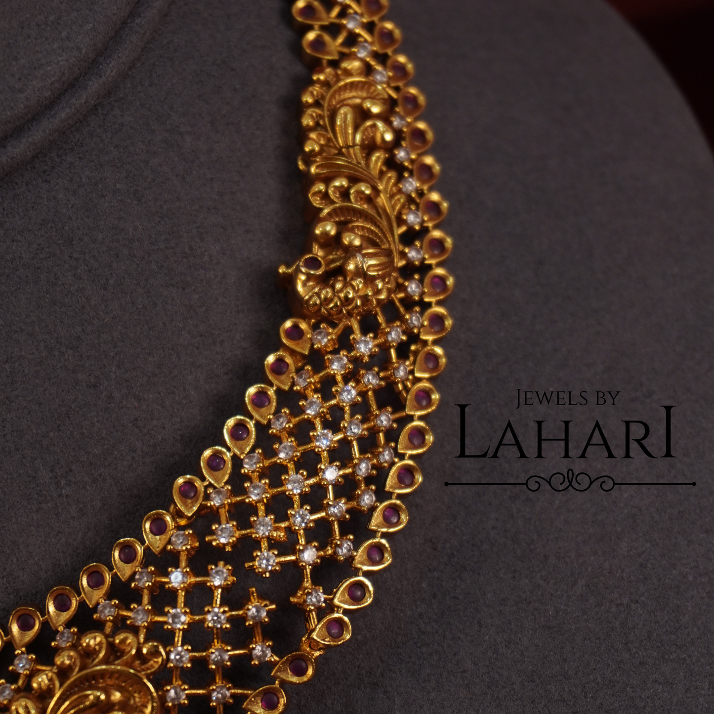 Elegant Premium Polish AD/CZ Peacock Necklace