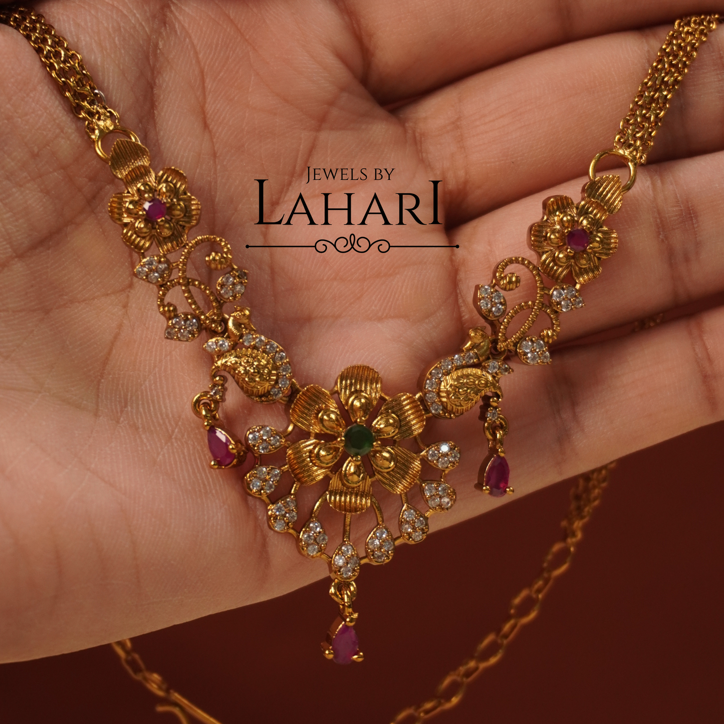 Ruthvika Floral Short Necklace Set