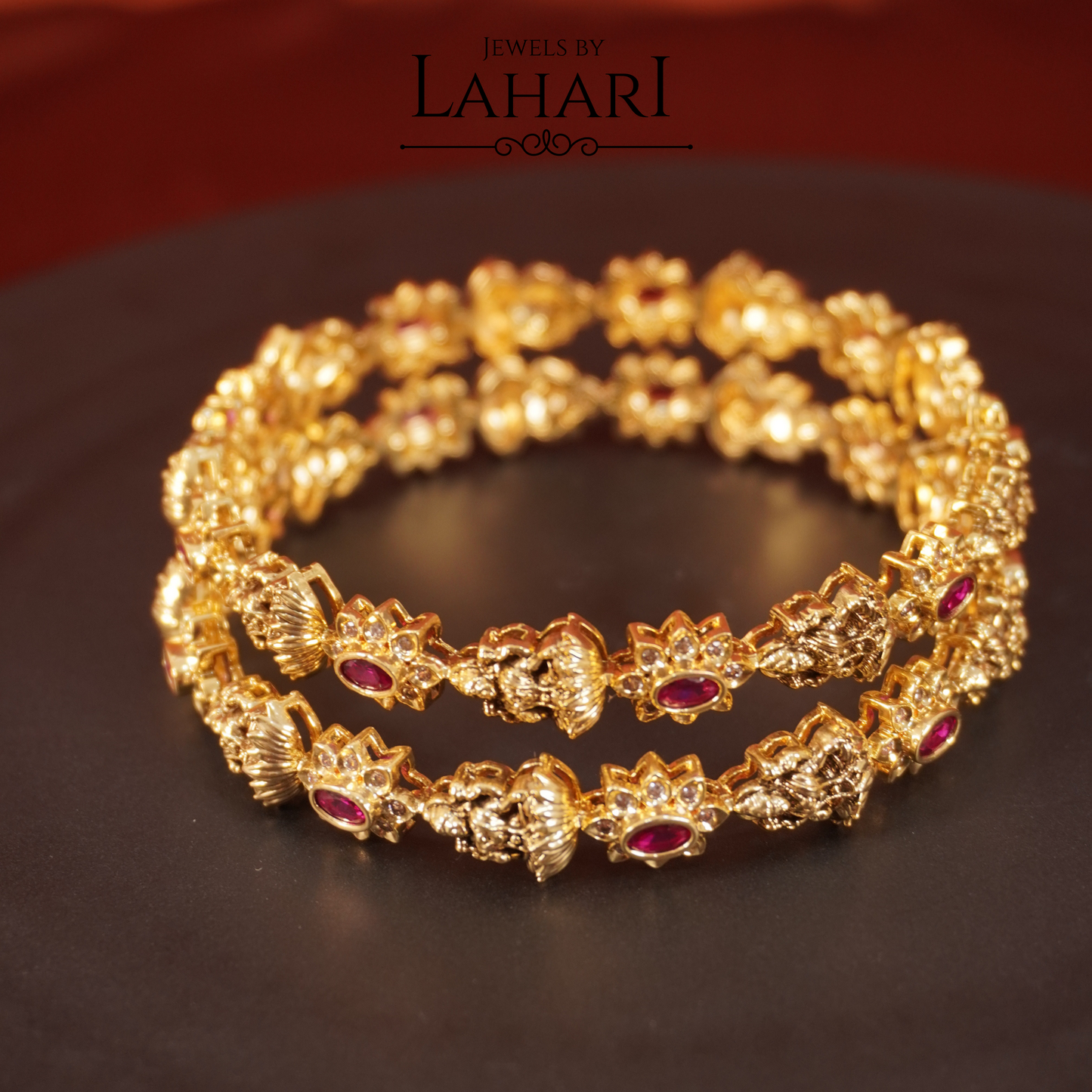 Beautiful Lakshmi Flower Bangles (Available in 3 colours)