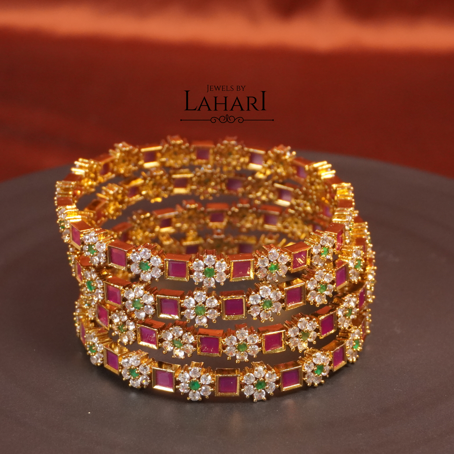 Ruby Veda Bangles (Set of 4 bangles)