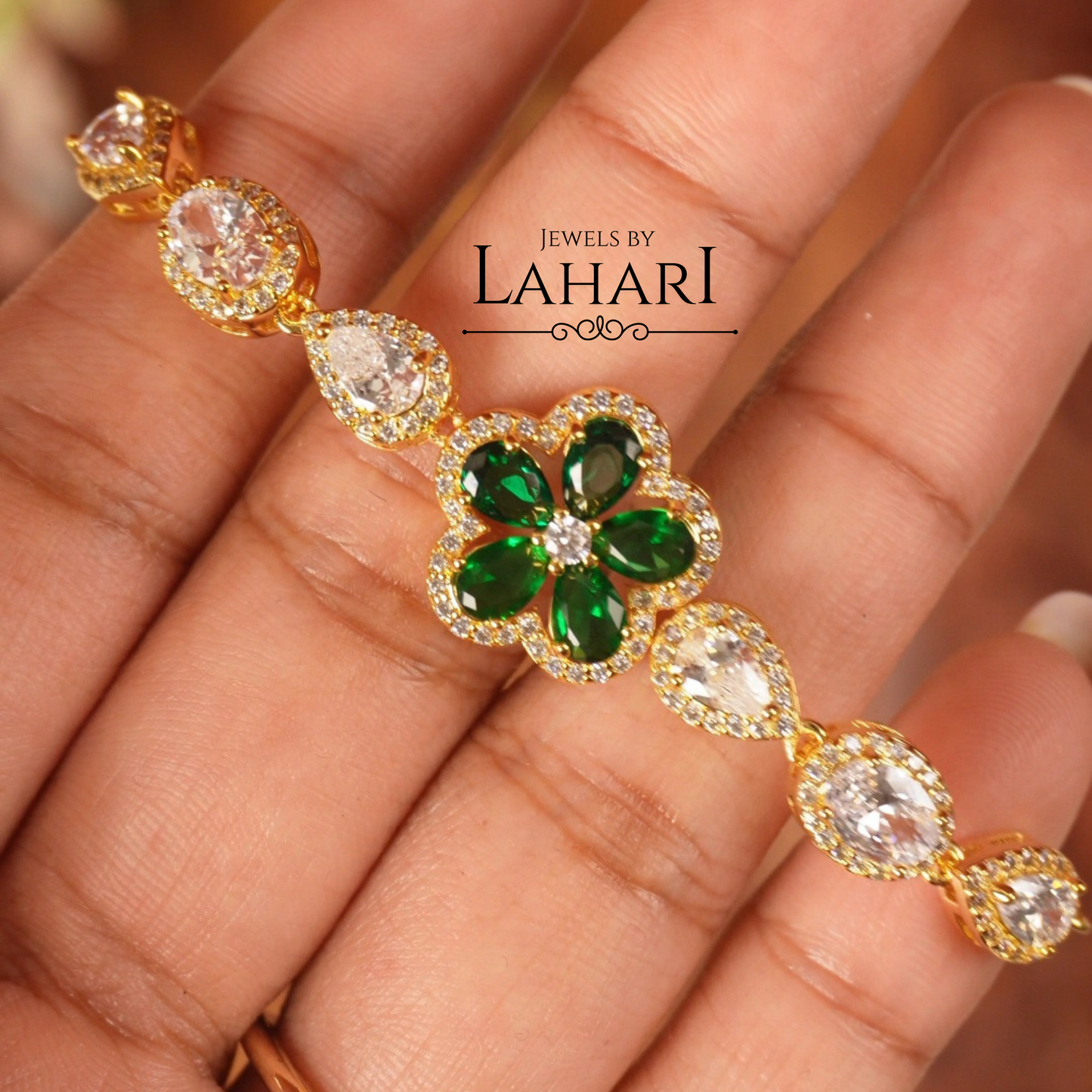 Floral Sparkle Stone Bracelets (Availabile in 5 colors)