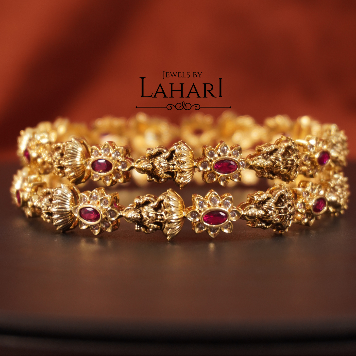 Beautiful Lakshmi Flower Bangles (Available in 3 colours)