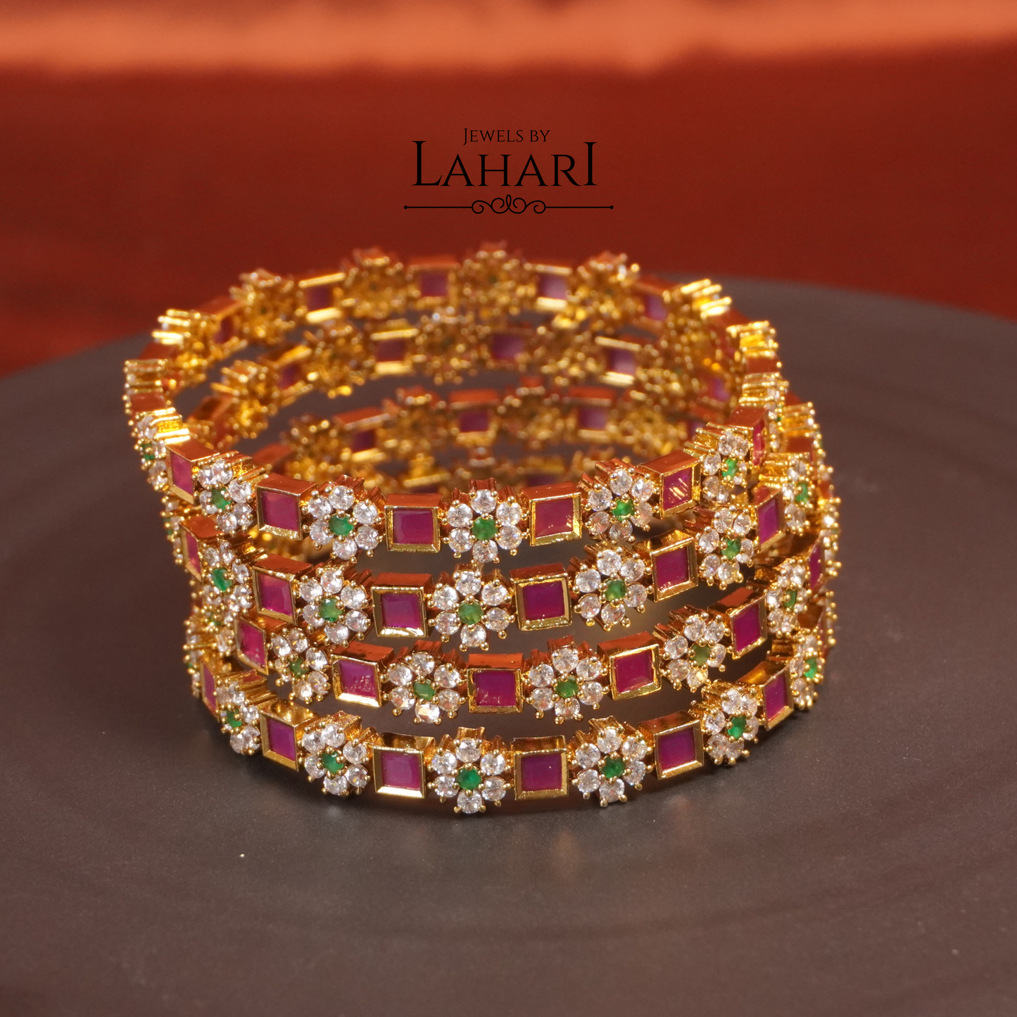Ruby Veda Bangles (Set of 4 bangles)