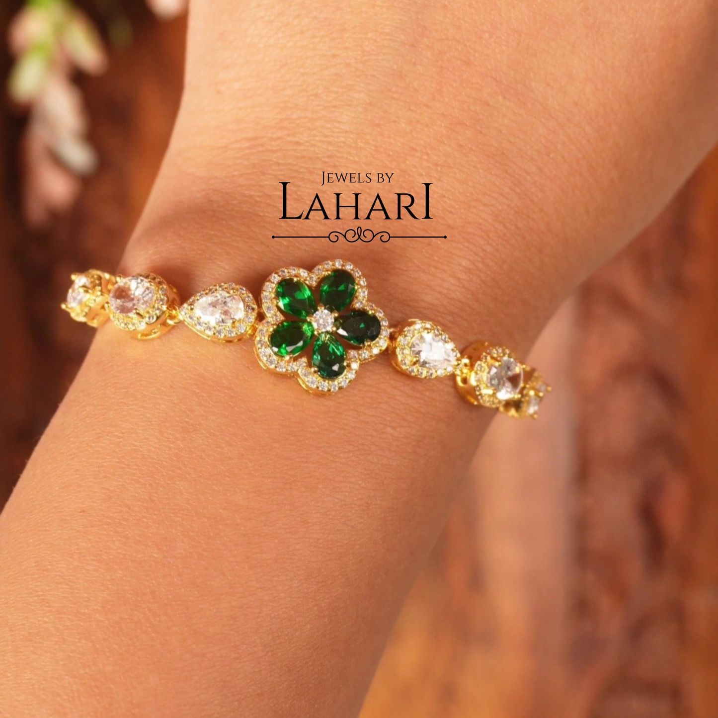 Floral Sparkle Stone Bracelets (Availabile in 5 colors)