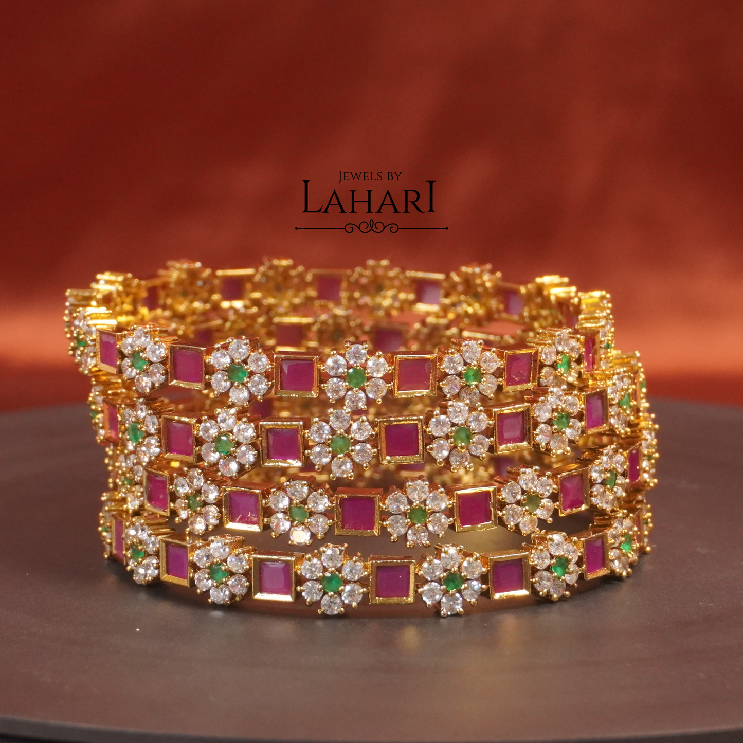 Ruby Veda Bangles (Set of 4 bangles)