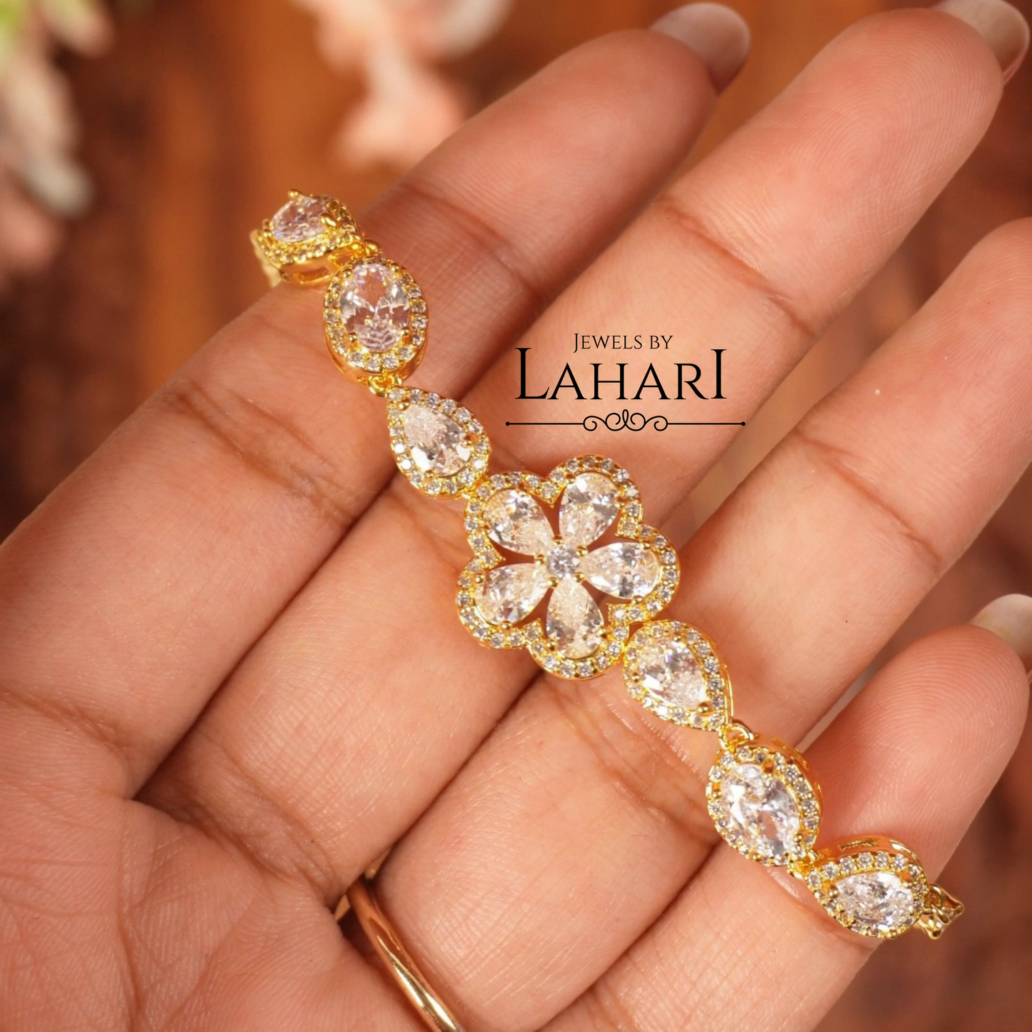 Floral Sparkle Stone Bracelets (Availabile in 5 colors)