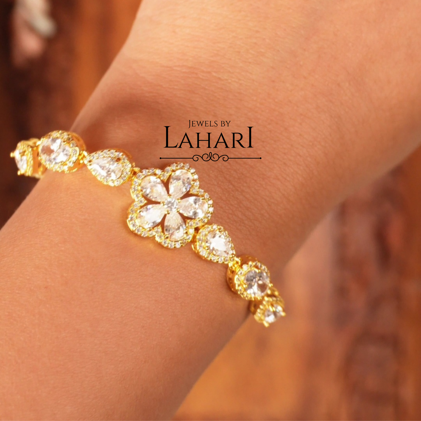 Floral Sparkle Stone Bracelets (Availabile in 5 colors)